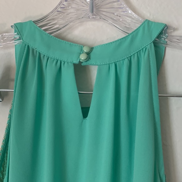 THML maxi dress green turquoise teal embroidered goddess boho - Picture 8 of 10